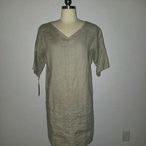 Conscious Clothing Beige Front Pocket Dress